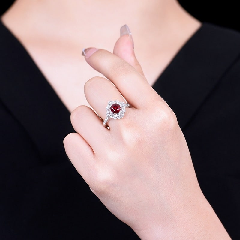 14k Gold 1.76 Ctw Natural Ruby & Diamond Ring/pendant( Without Chain ) - 5