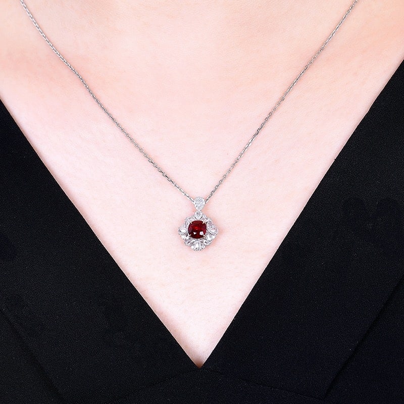 14k Gold 1.76 Ctw Natural Ruby & Diamond Ring/pendant( Without Chain ) - 8