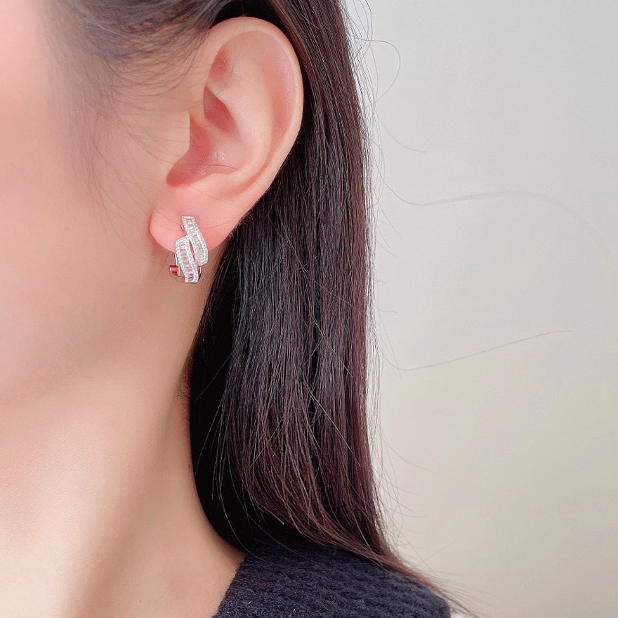 14k Gold 0.50 Ct Natural H Diamond Earrings - 2