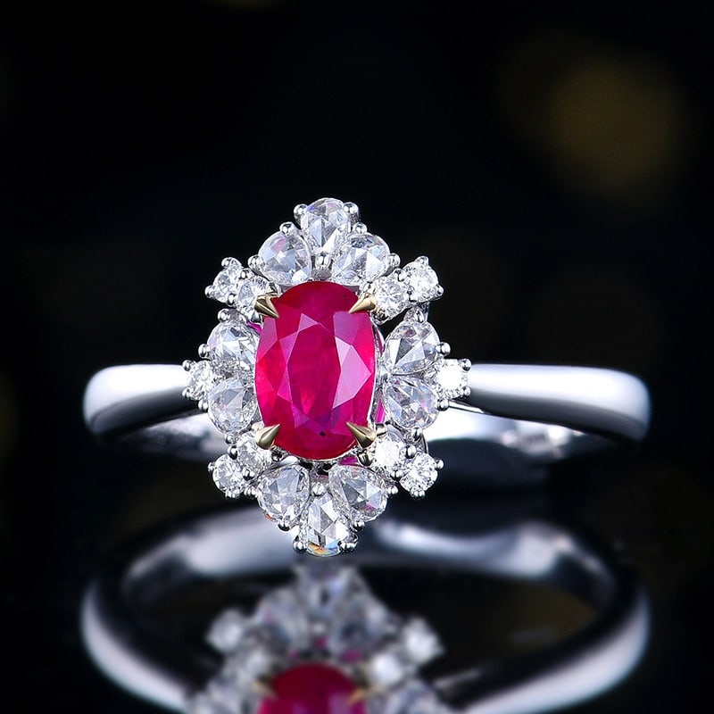 14k Gold 0.97 Ctw Natural Ruby & Diamond Ring - 2