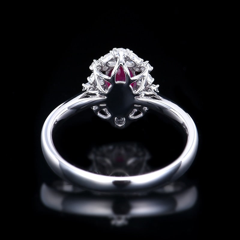 14k Gold 0.97 Ctw Natural Ruby & Diamond Ring - 5