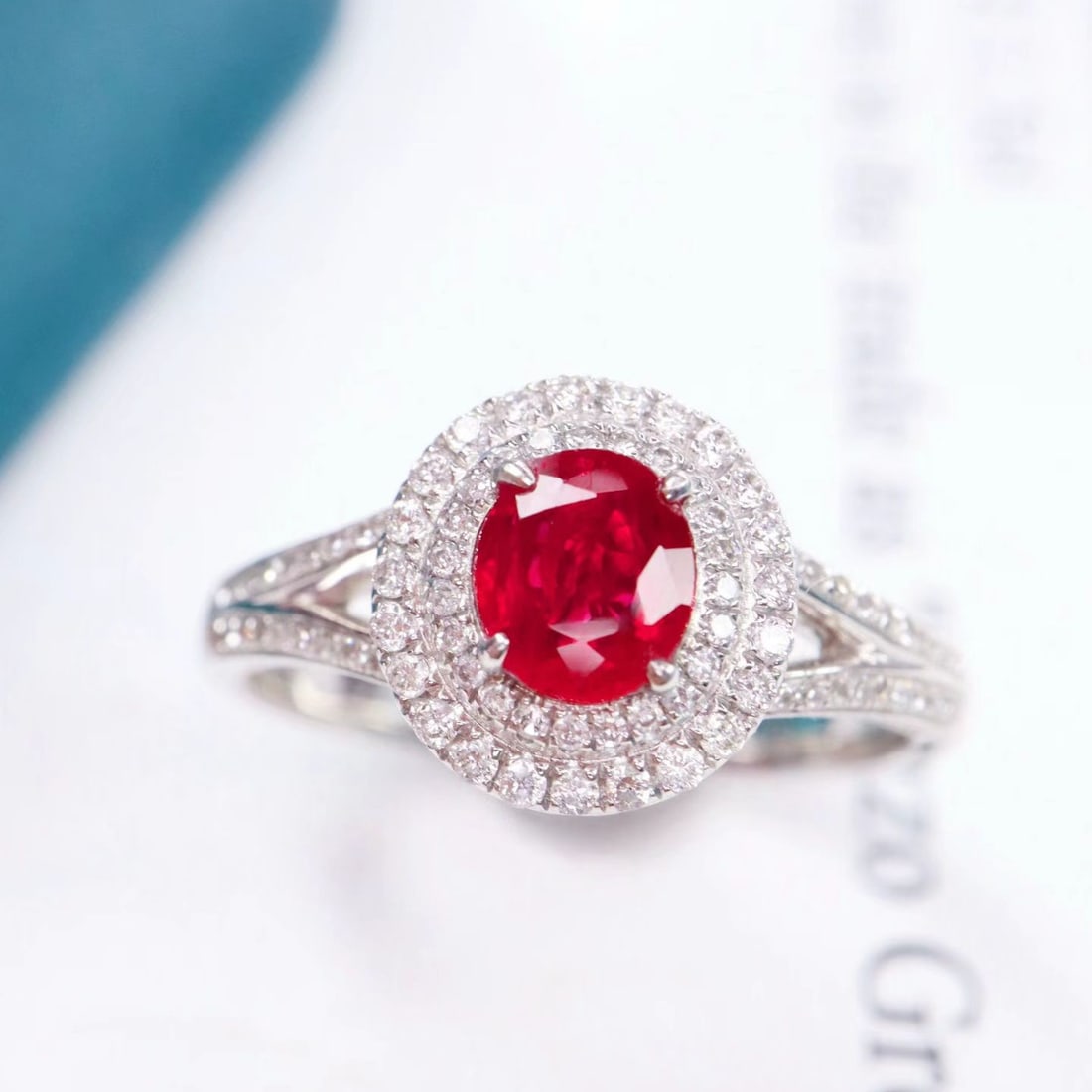 14k Gold 0.99 Ctw Natural Ruby & Diamond Ring - 2