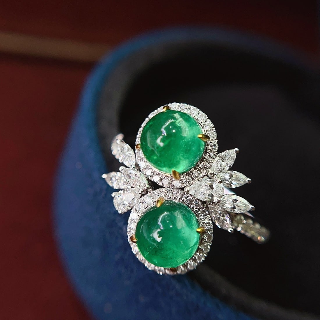 14k Gold 2.60 Ct Natural Emerald & Diamond Ring (1 of 7)