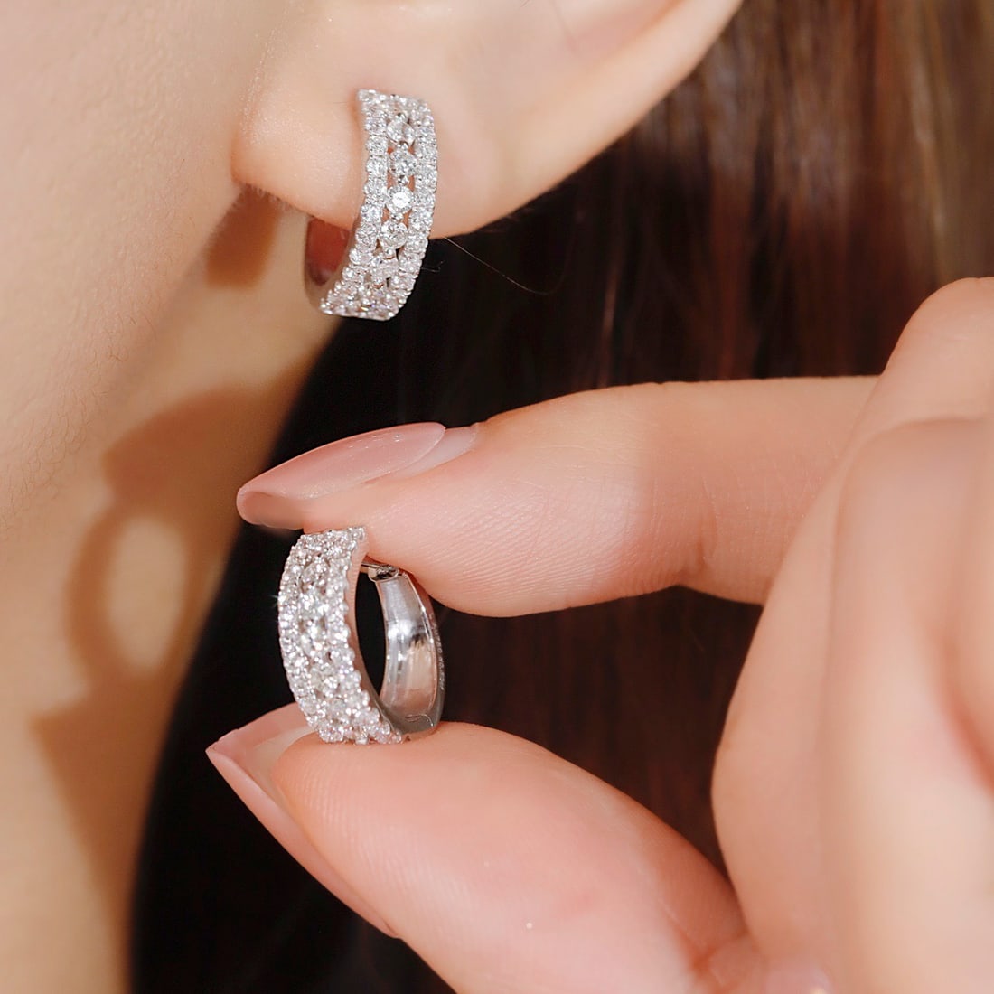 14k Gold 1 Ct Natural H Diamond Earrings - 2