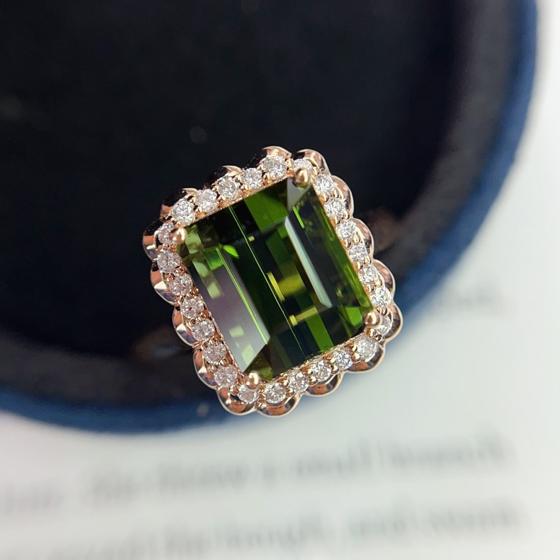 14k Gold 4.25 Ct Natural Tourmaline & Diamond Ring - 3