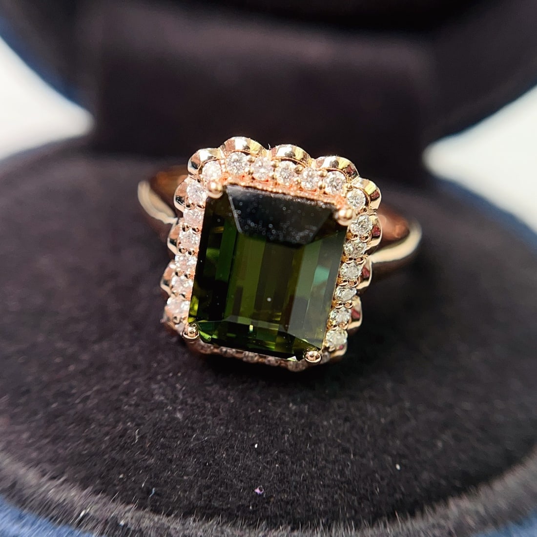 14k Gold 4.25 Ct Natural Tourmaline & Diamond Ring - 4