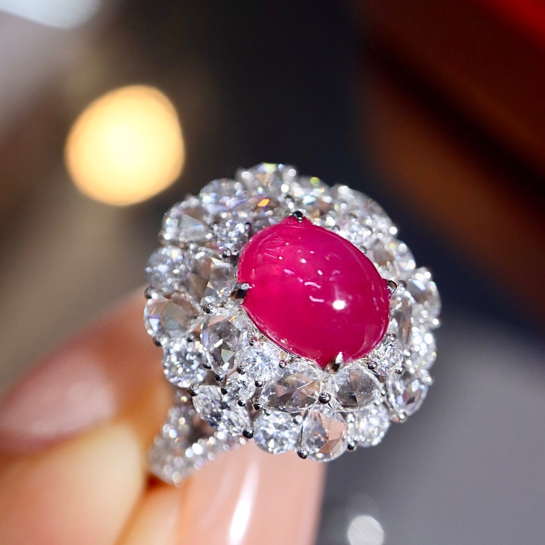 14k Gold 4.07 Ctw Natural Ruby & Diamond Ring - 3