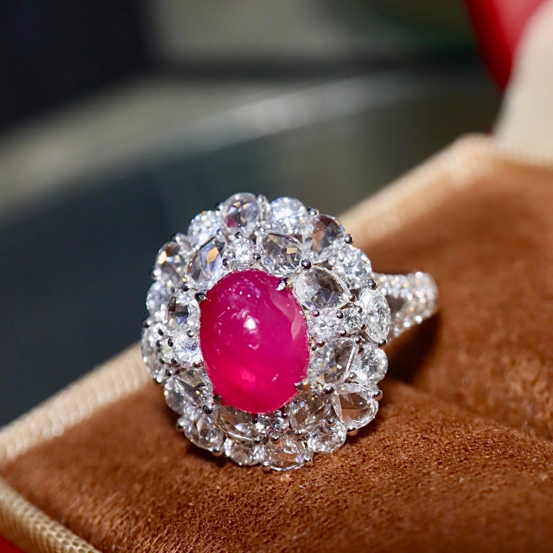 14k Gold 4.07 Ctw Natural Ruby & Diamond Ring - 4