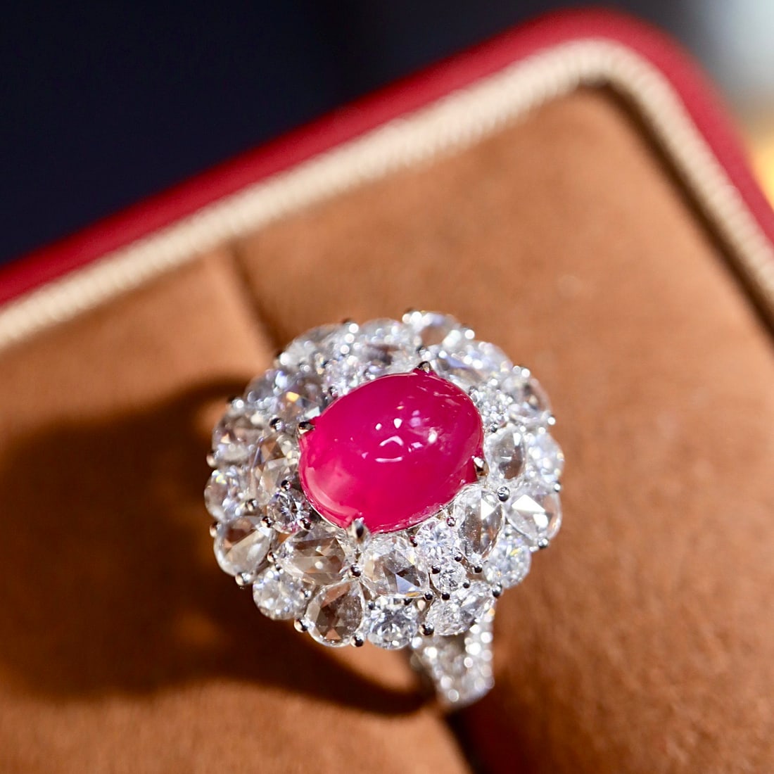 14k Gold 4.07 Ctw Natural Ruby & Diamond Ring - 7