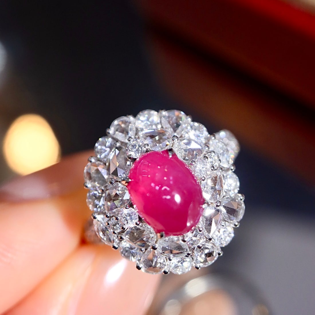 14k Gold 4.07 Ctw Natural Ruby & Diamond Ring - 8