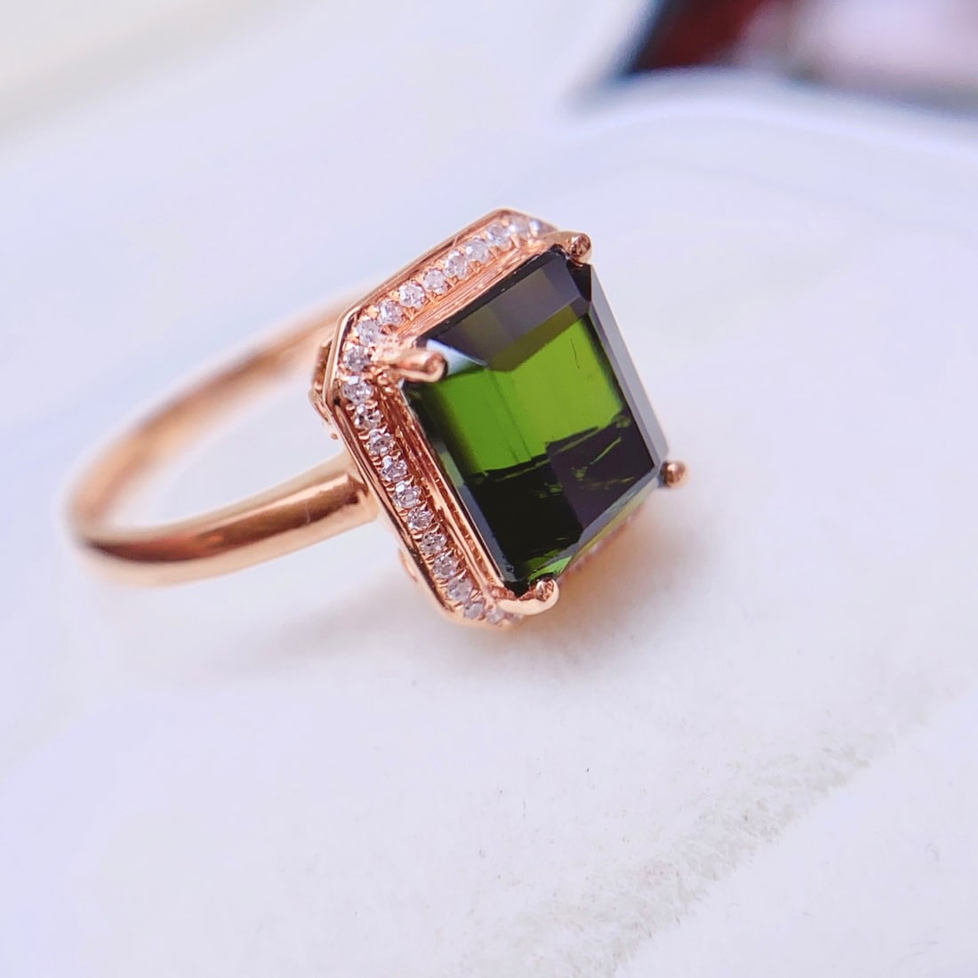 14k Gold 3.40 Ct Natural Tourmaline & Diamond Ring - 2