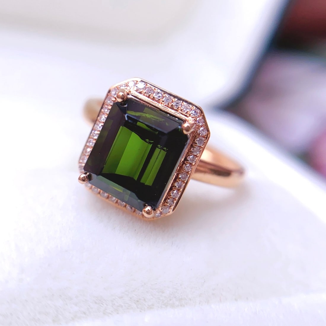 14k Gold 3.40 Ct Natural Tourmaline & Diamond Ring - 6