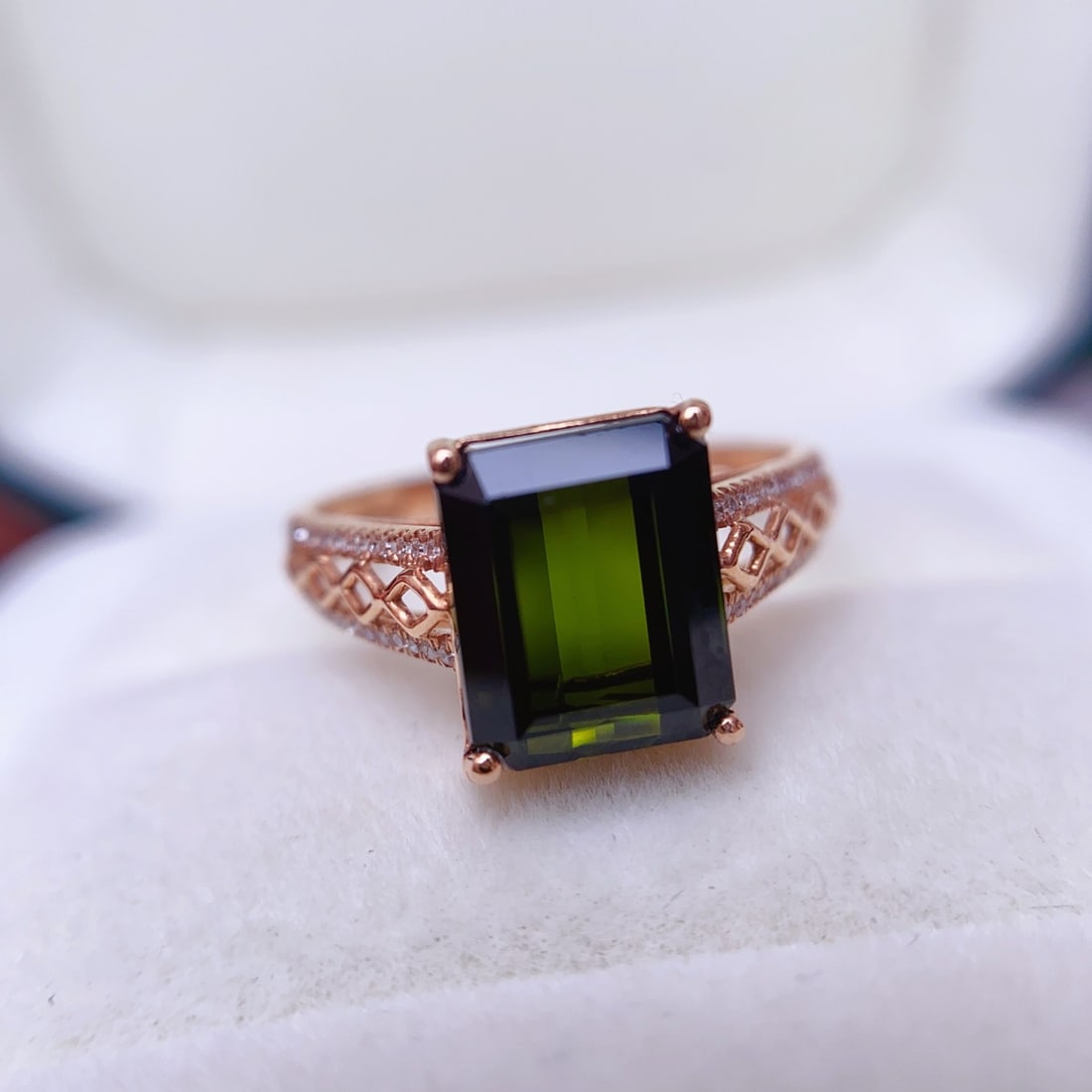 14k Gold 4.56 Ct Natural Tourmaline & Diamond Ring - 2