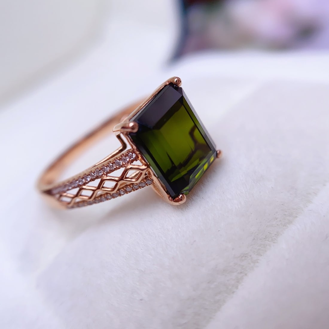 14k Gold 4.56 Ct Natural Tourmaline & Diamond Ring - 3