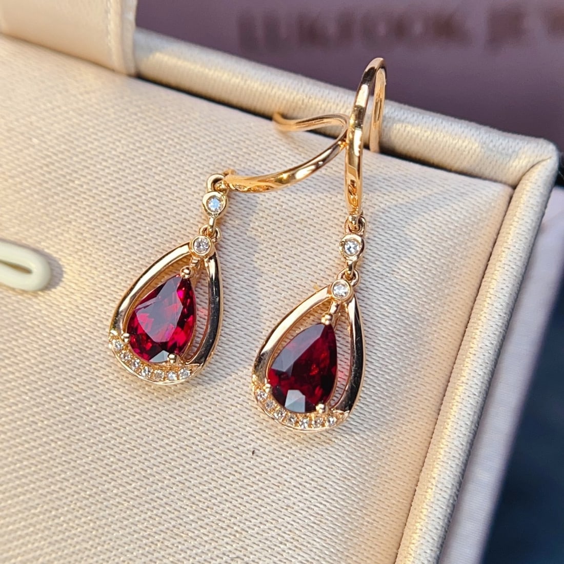 14k Gold 1.11 Ctw Natural Tourmaline & Diamond Earrings - 3