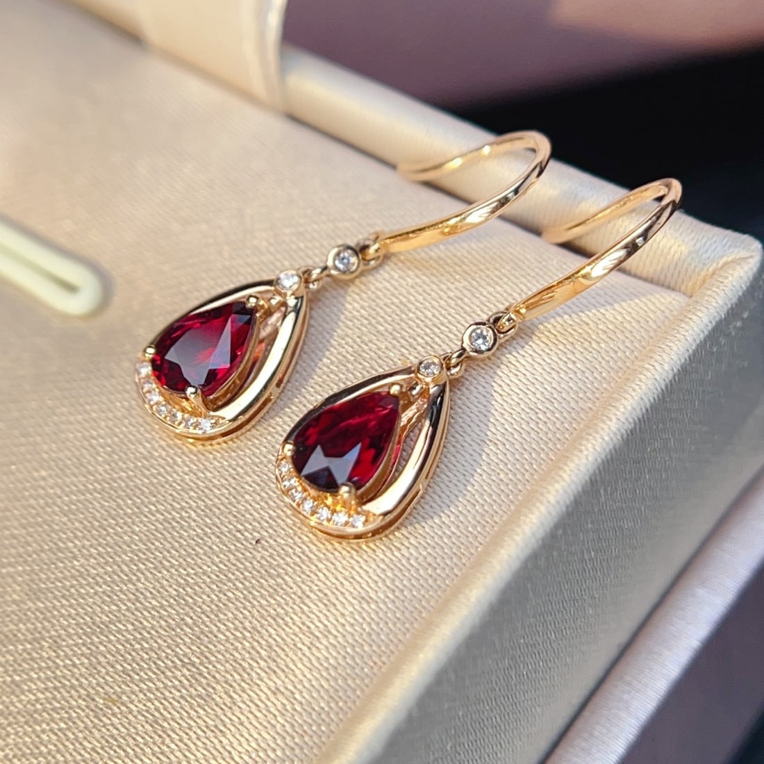 14k Gold 1.11 Ctw Natural Tourmaline & Diamond Earrings - 4