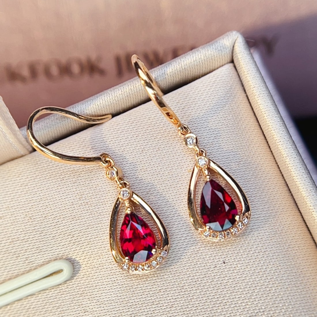 14k Gold 1.11 Ctw Natural Tourmaline & Diamond Earrings - 6