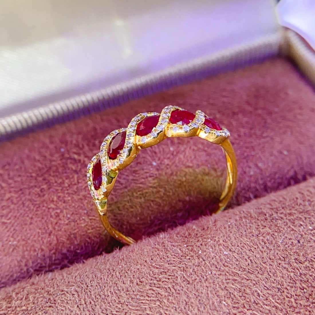 14k Gold 1 Ct Natural Ruby & Diamond Ring - 4