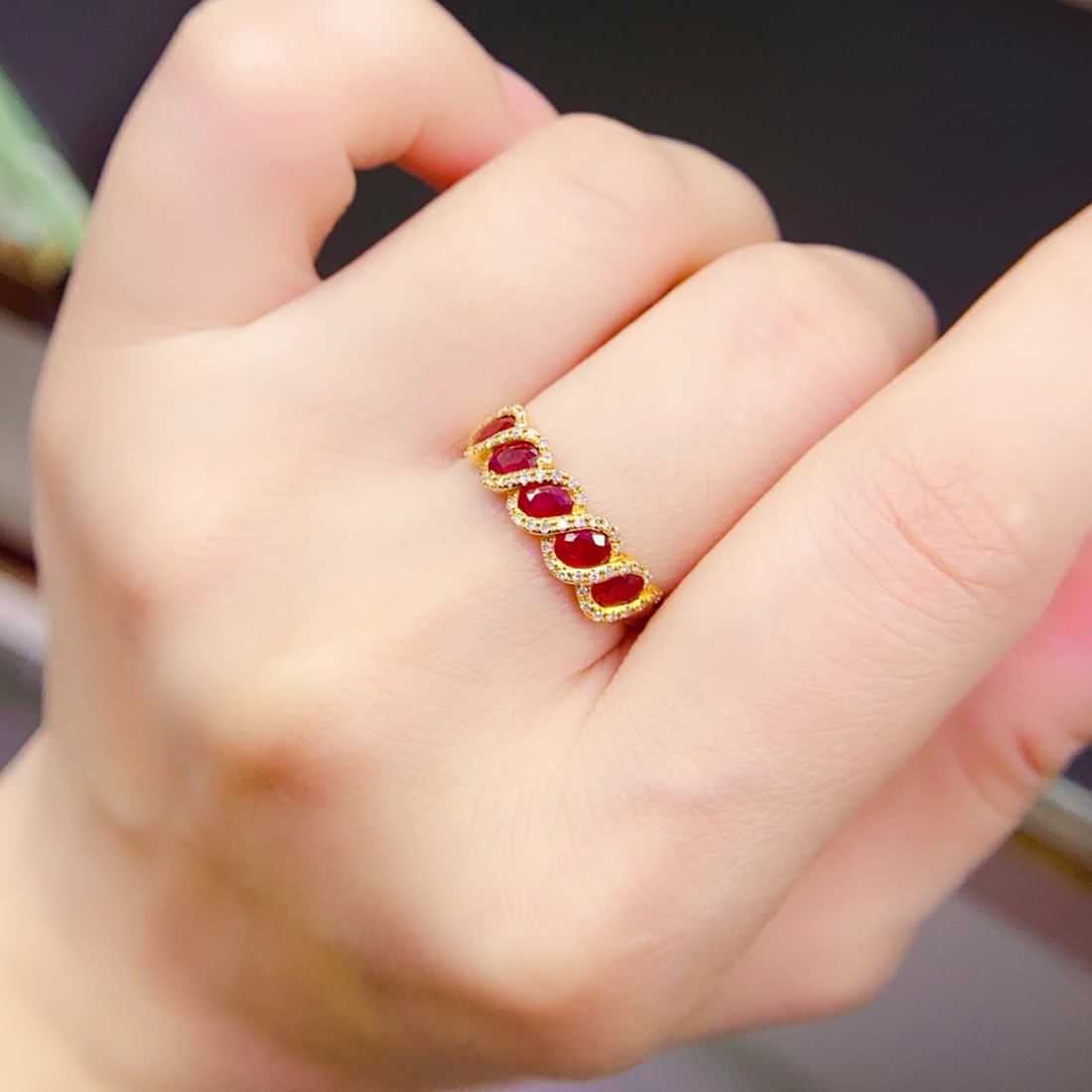 14k Gold 1 Ct Natural Ruby & Diamond Ring - 6