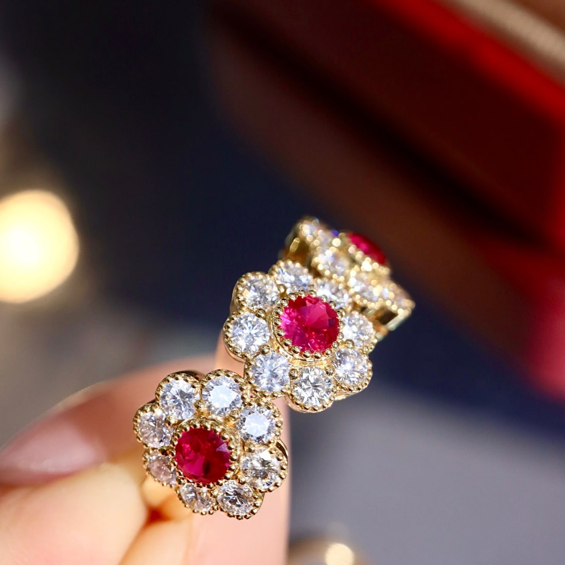 14k Gold 1.75 Ctw Natural Ruby & Diamond Ring - 8