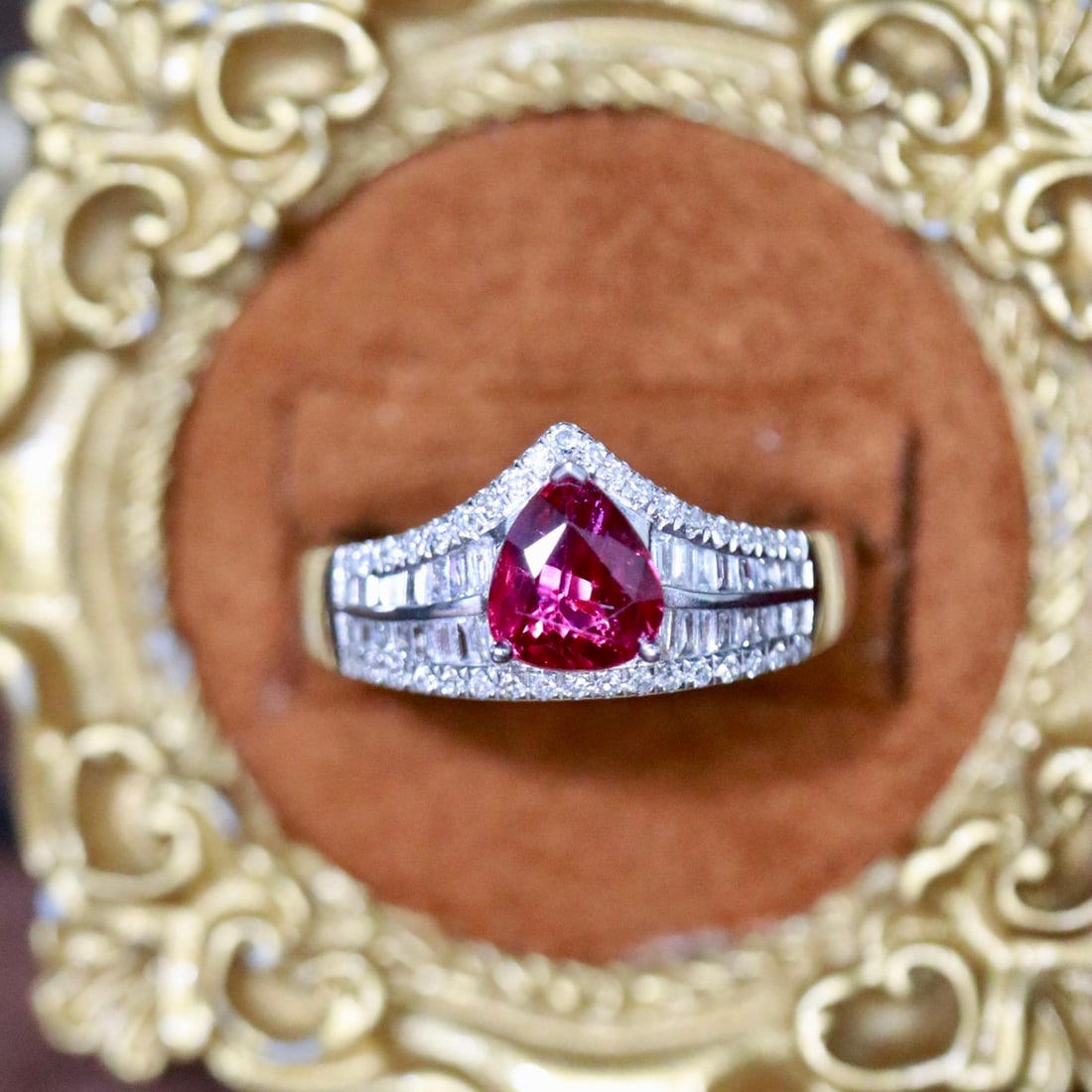 14k Gold 1.39 Ctw Natural Ruby & Diamond Ring (1 of 7)