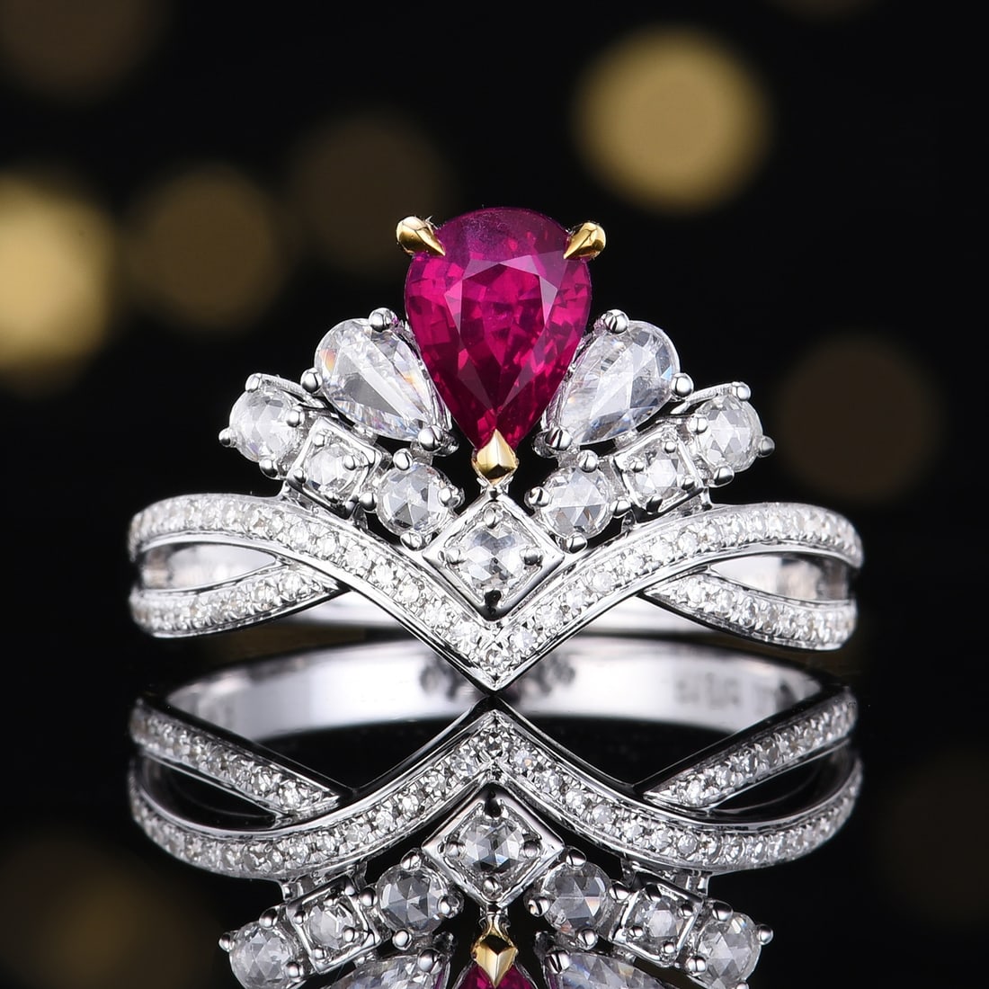 14k Gold 1.39 Ctw Natural Ruby & Diamond Ring (1 of 6)
