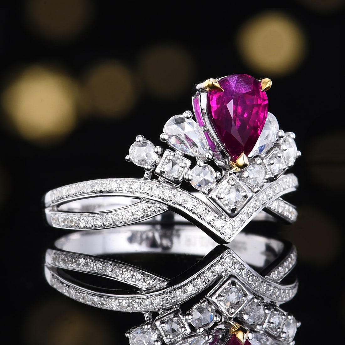 14k Gold 1.39 Ctw Natural Ruby & Diamond Ring - 4