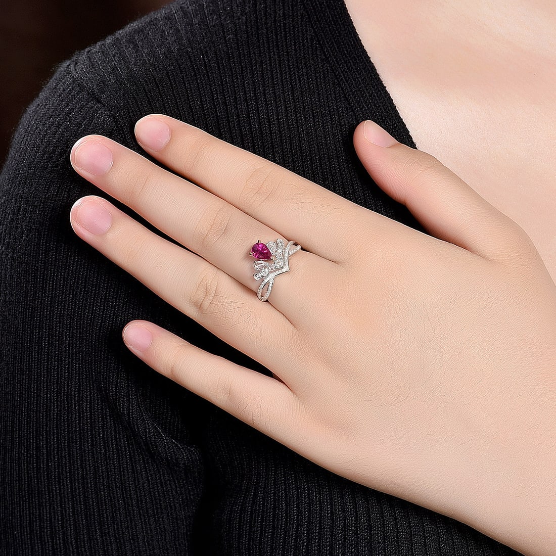 14k Gold 1.39 Ctw Natural Ruby & Diamond Ring - 5