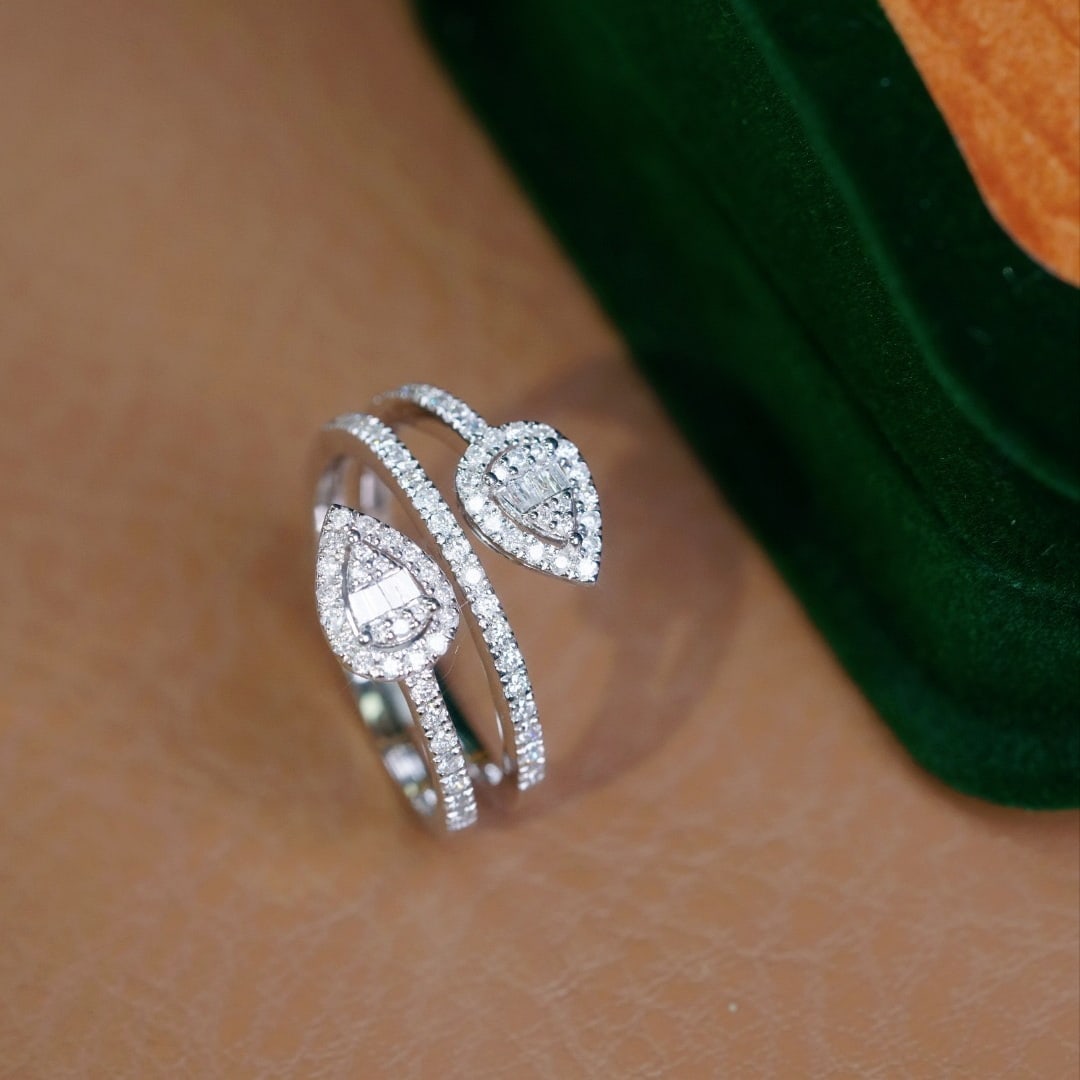 14k Gold 0.50 Ct Natural H Diamond Ring - 3