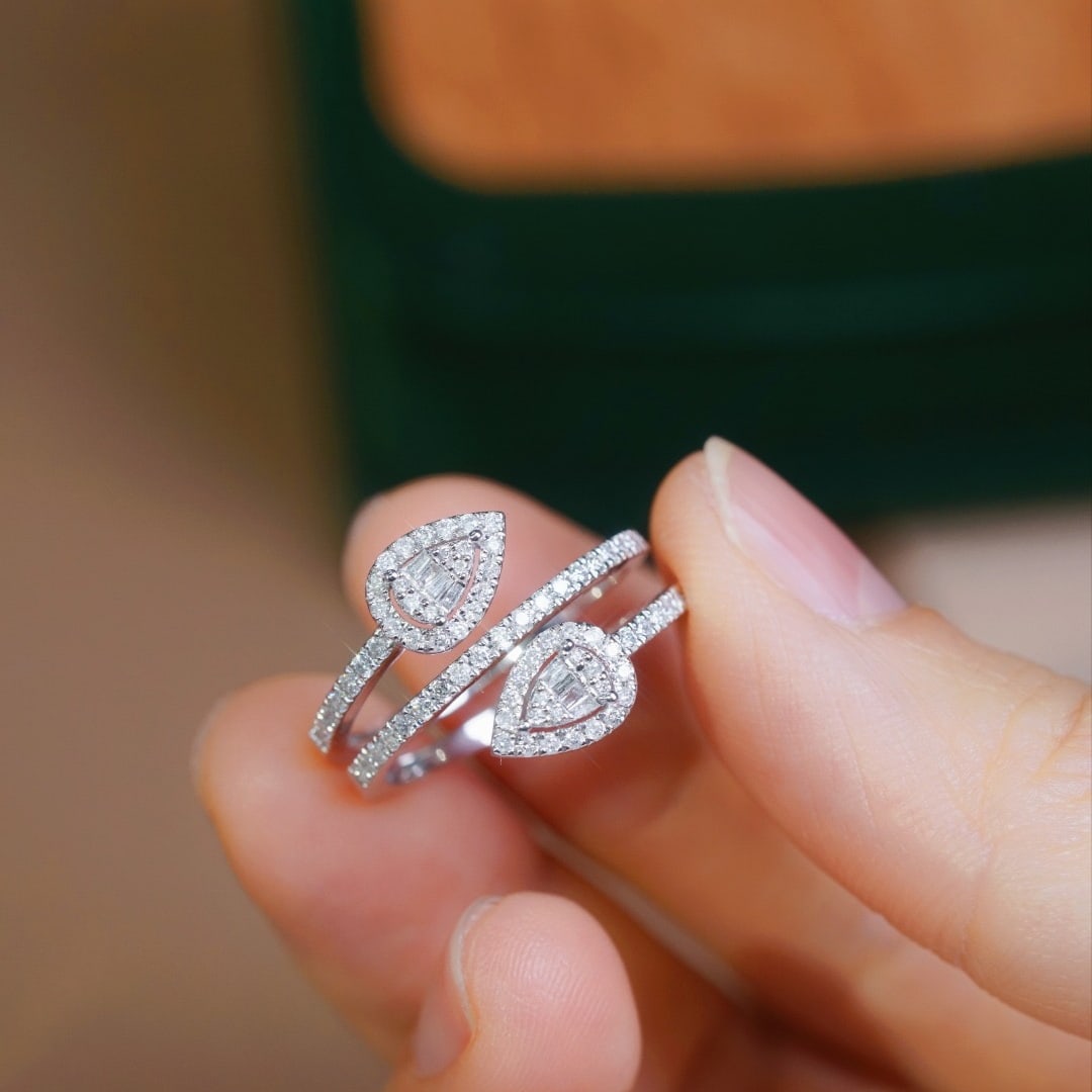 14k Gold 0.50 Ct Natural H Diamond Ring - 6