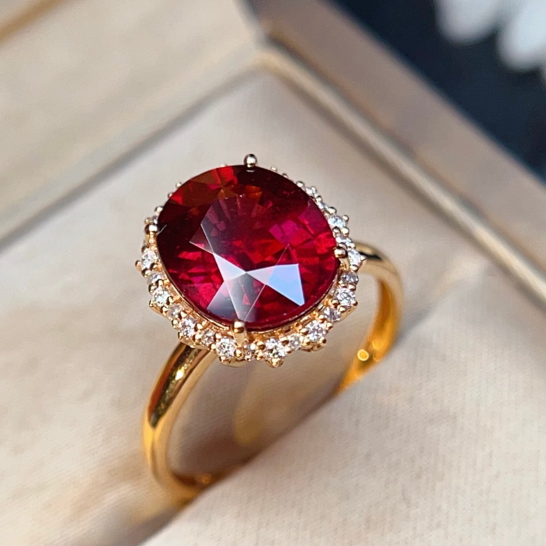 14k Gold 4.61 Ctw Natural Tourmaline & Diamond Ring - 5