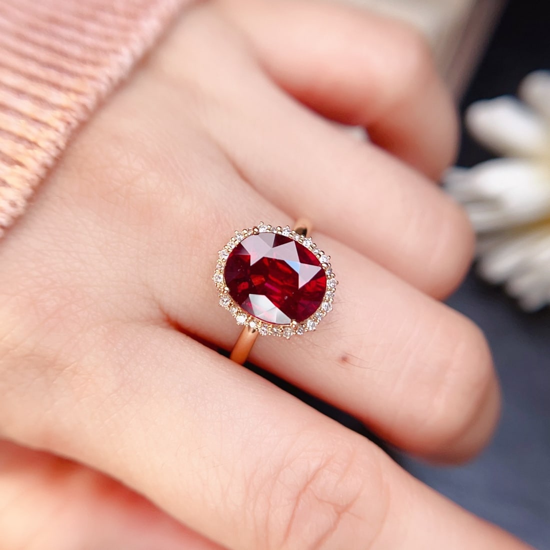 14k Gold 4.61 Ctw Natural Tourmaline & Diamond Ring - 6