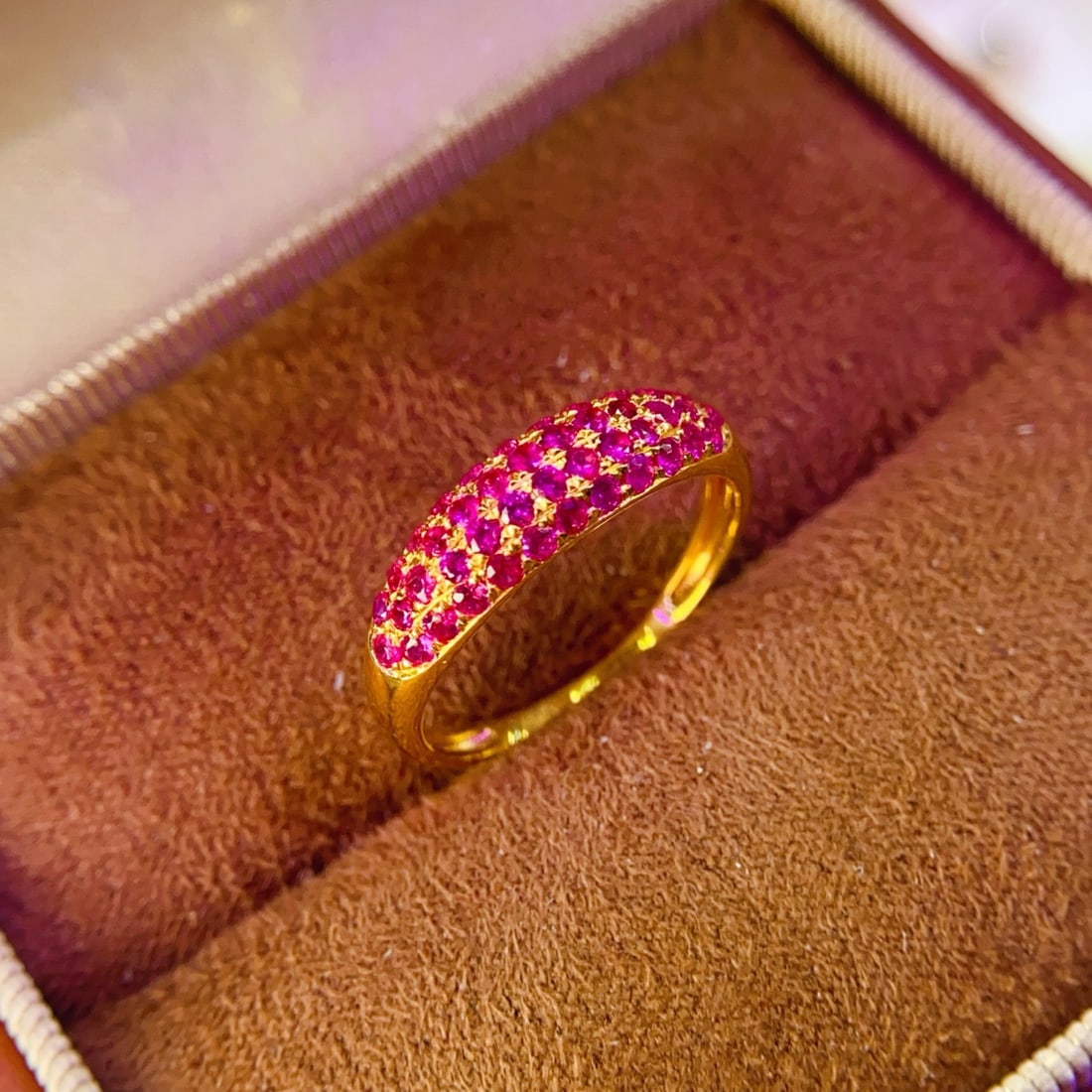 14k Gold 0.9 Ct Natural Ruby Ring - 2