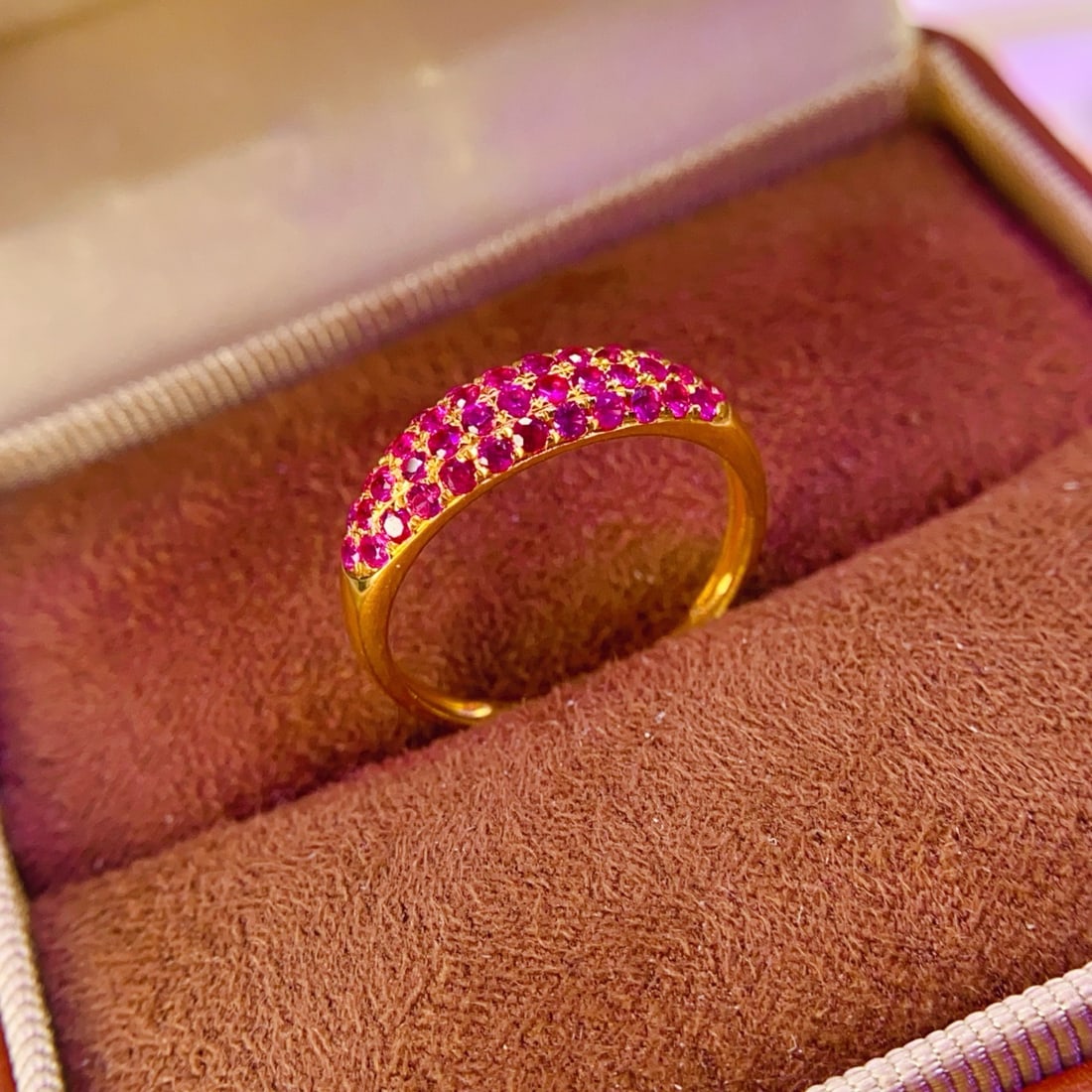 14k Gold 0.9 Ct Natural Ruby Ring - 3