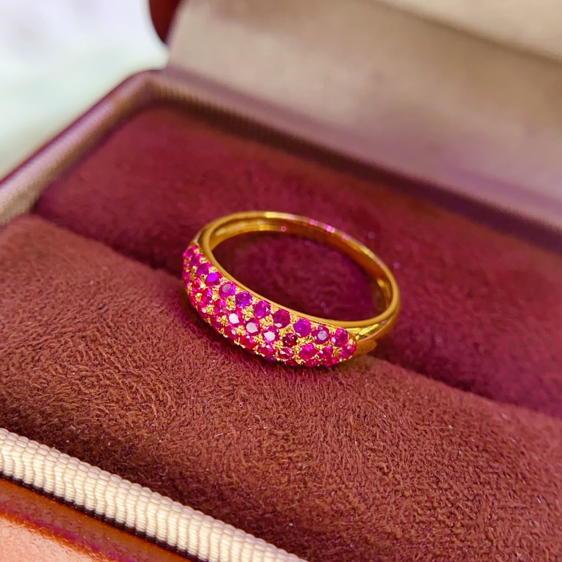 14k Gold 0.9 Ct Natural Ruby Ring - 5