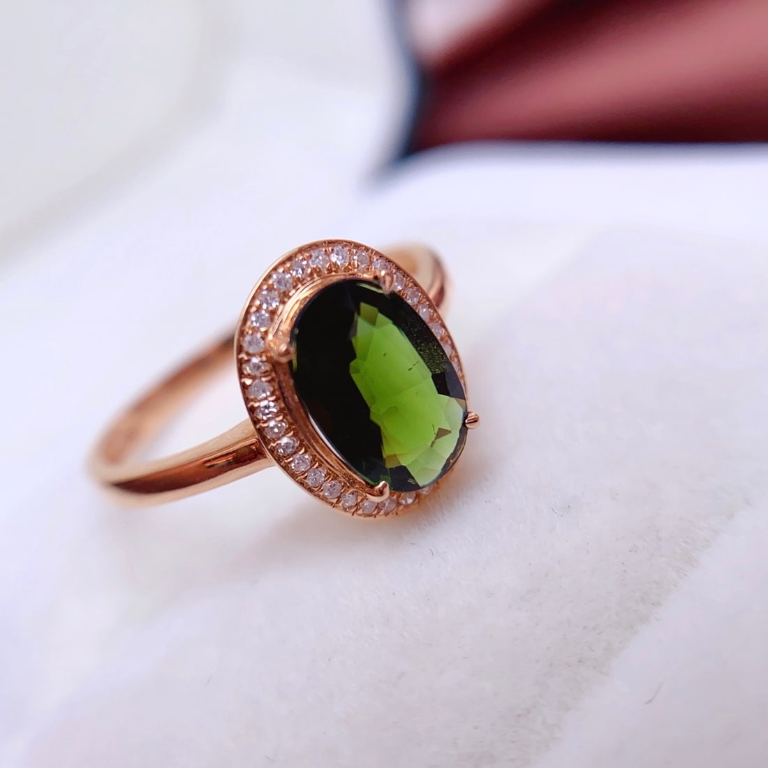 14k Gold 1.74 Ct Natural Tourmaline & Diamond Ring - 2