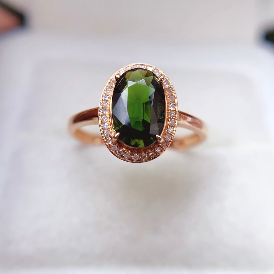 14k Gold 1.74 Ct Natural Tourmaline & Diamond Ring - 4