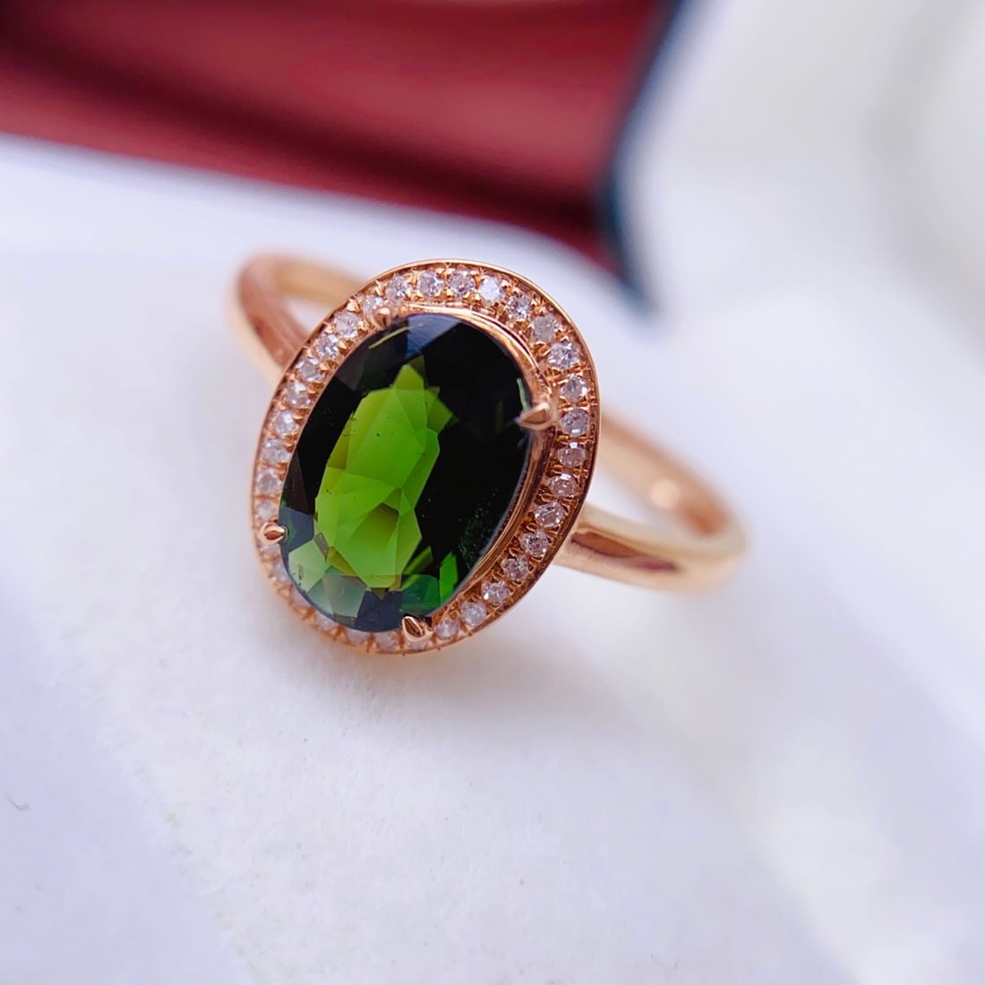 14k Gold 1.74 Ct Natural Tourmaline & Diamond Ring - 6