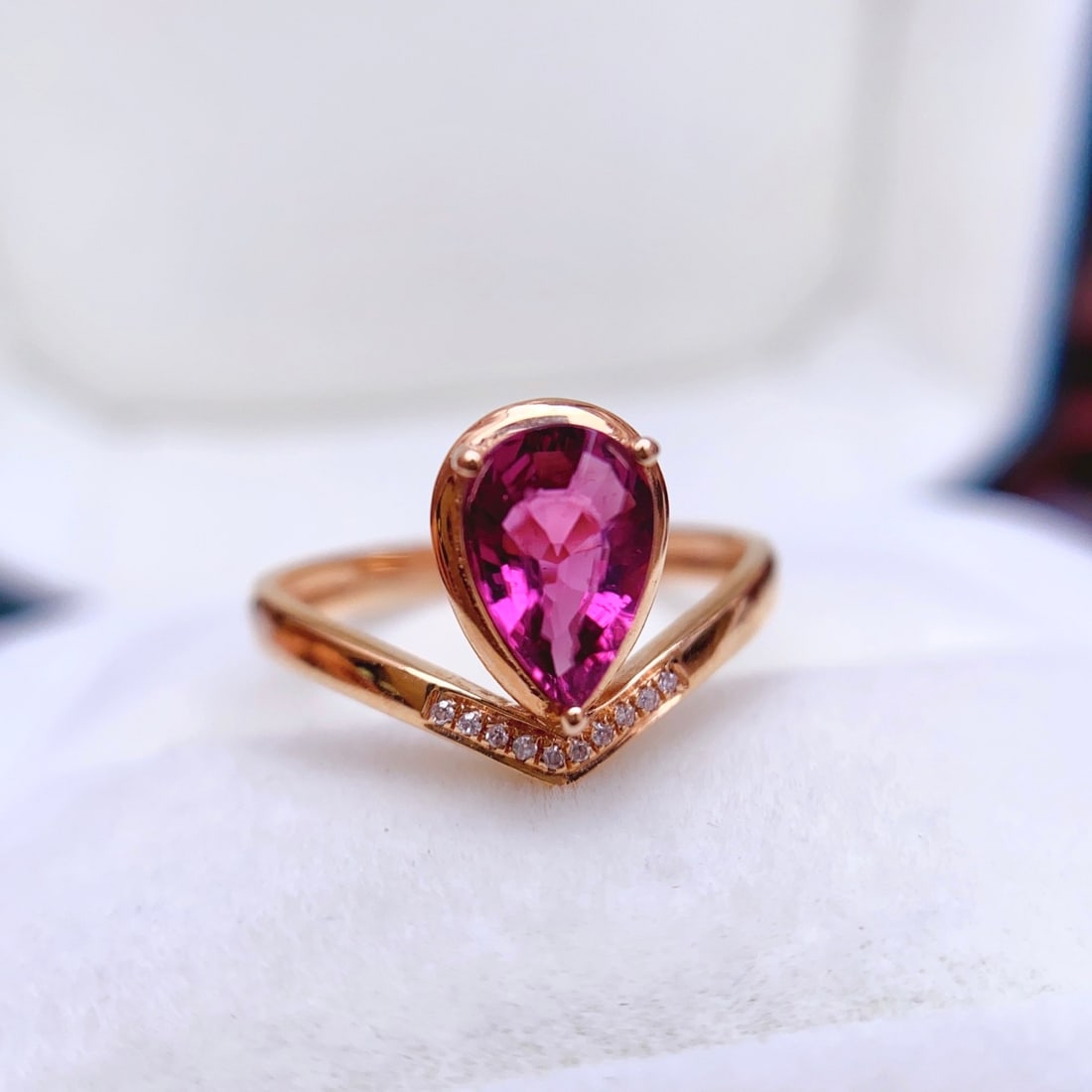 14k Gold 1.00 Ct Natural Tourmaline & Diamond Ring - 5