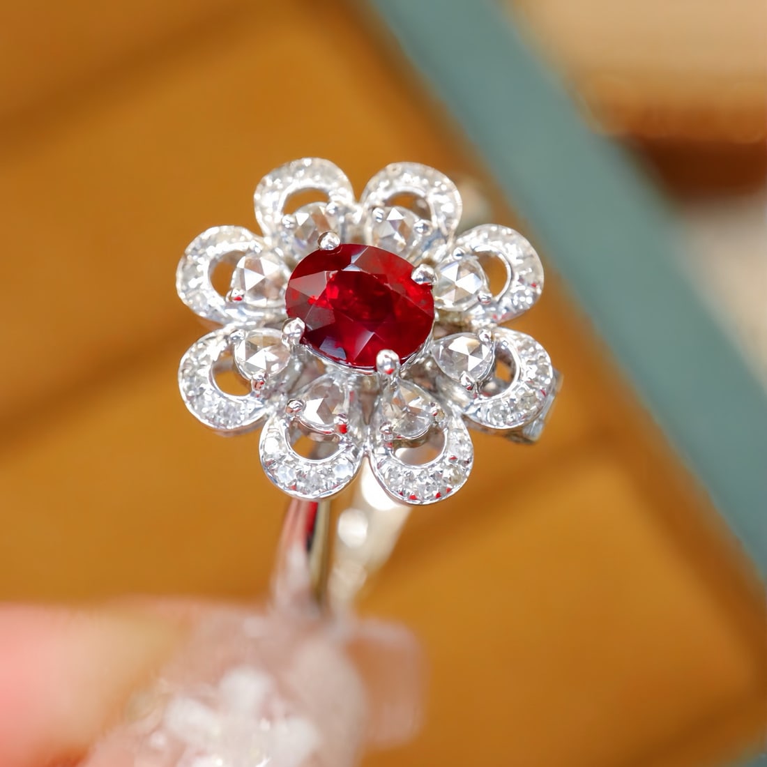 14k Gold 0.87 Ctw Natural Ruby & Diamond Ring/pendant( Without Chain ) - 2