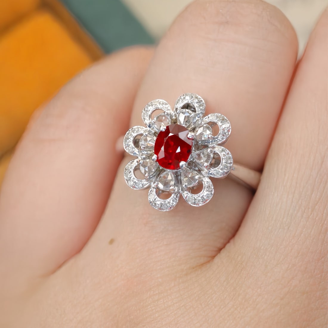 14k Gold 0.87 Ctw Natural Ruby & Diamond Ring/pendant( Without Chain ) - 7