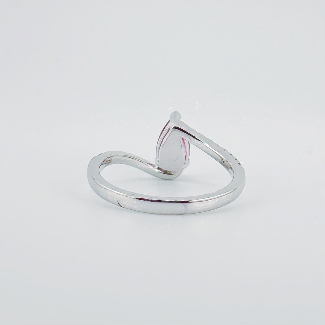 14k Gold 1.15 Ctw Natural Padparadscha Sapphire & Diamond Ring - 2