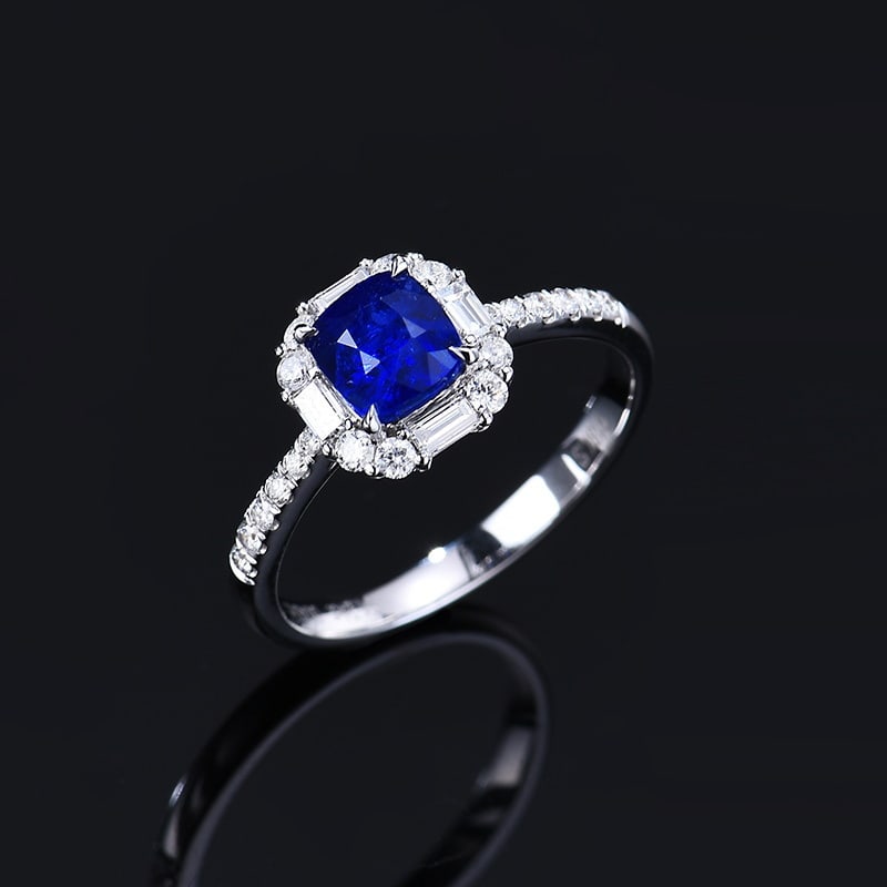 14k Gold 1.69 Ctw Natural Sapphire & Diamond Ring - 3