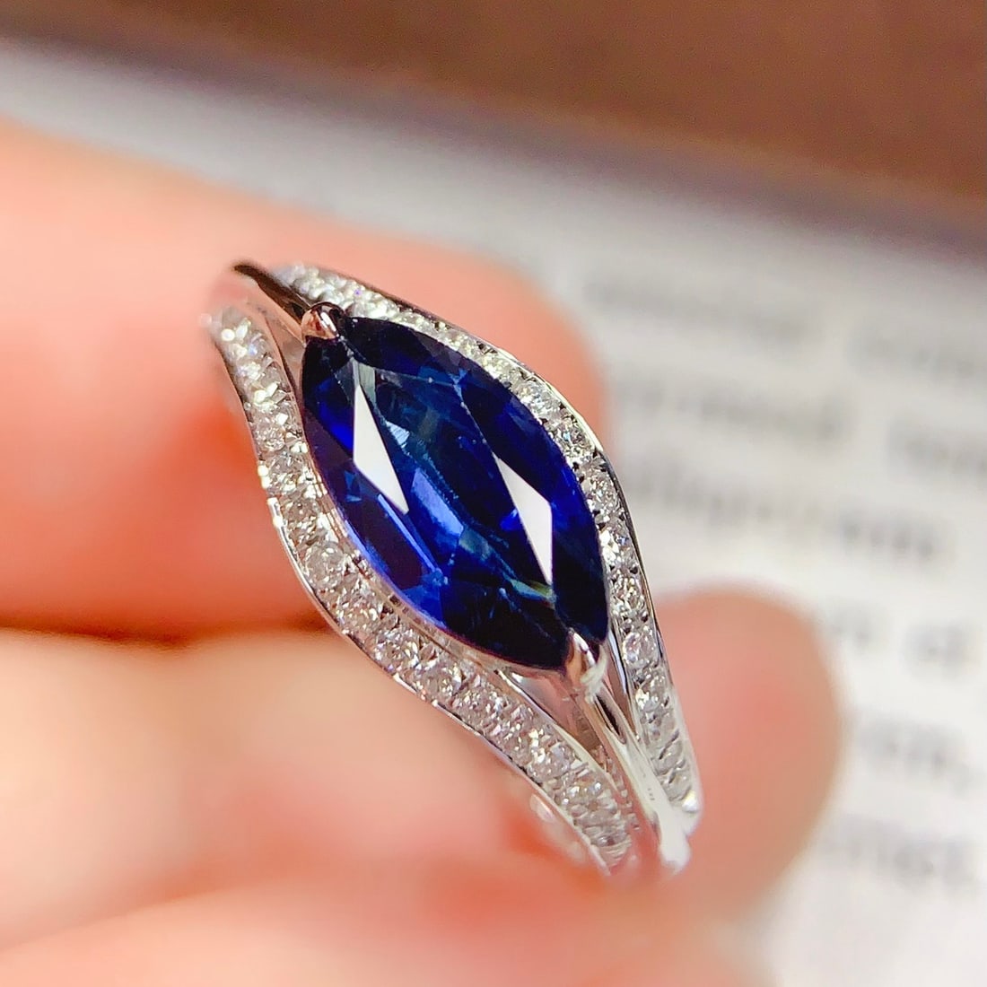 14k Gold 1.58 Ct Natural Sapphire & Diamond Ring - 2