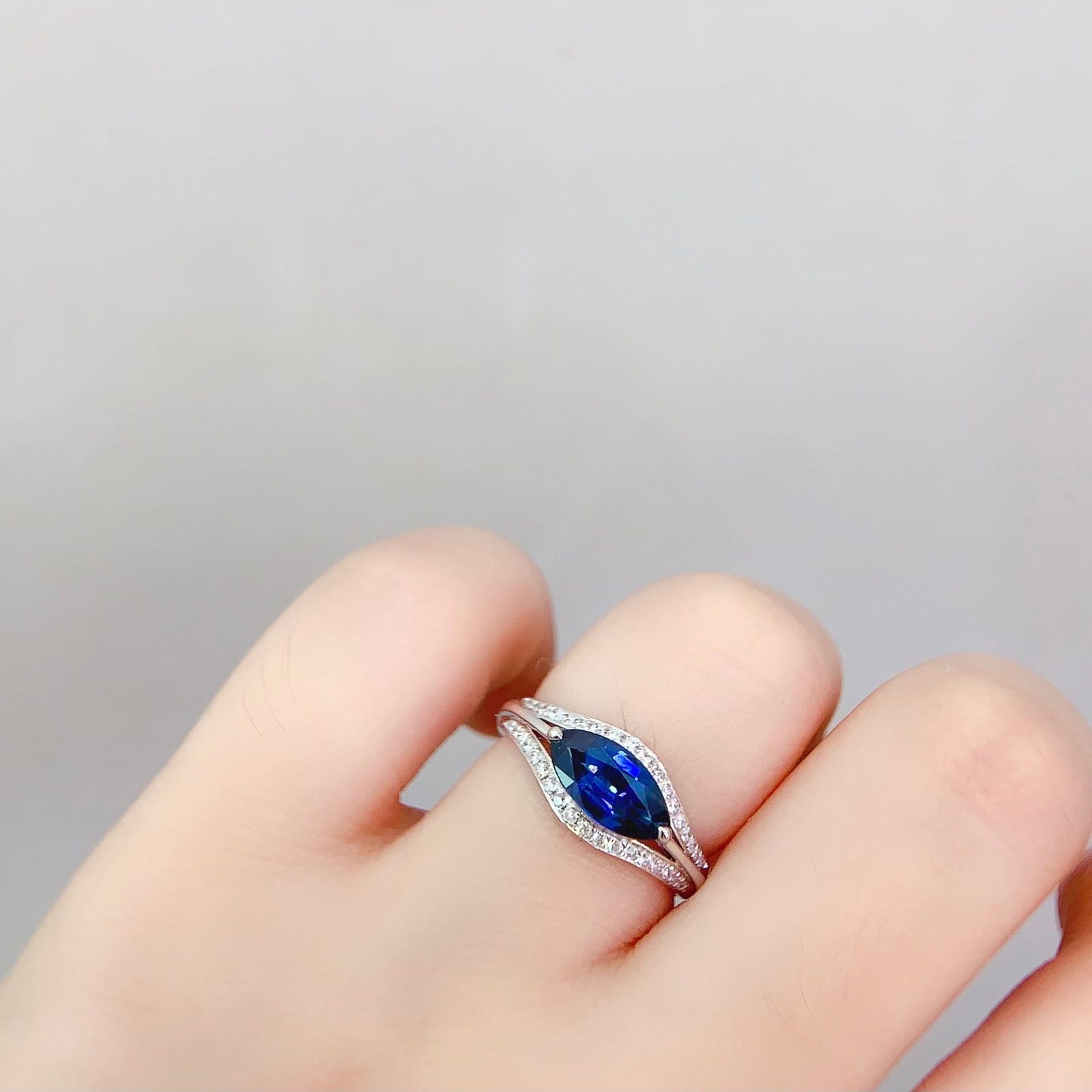 14k Gold 1.58 Ct Natural Sapphire & Diamond Ring - 5