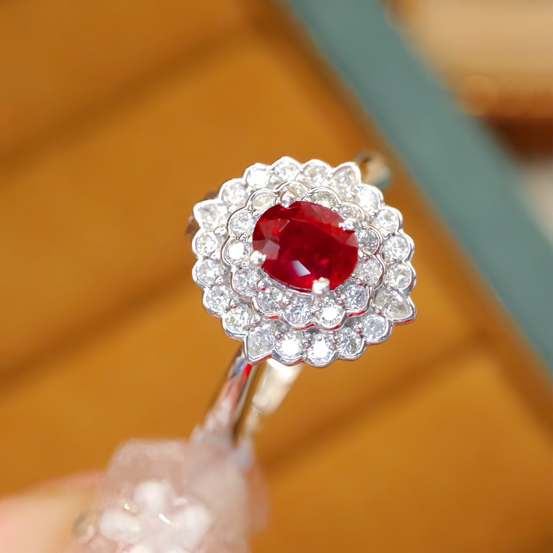 14k Gold 1.02 Ctw Vivid Red Natural Ruby & Diamond Ring/pendant( Without Chain ) - 2