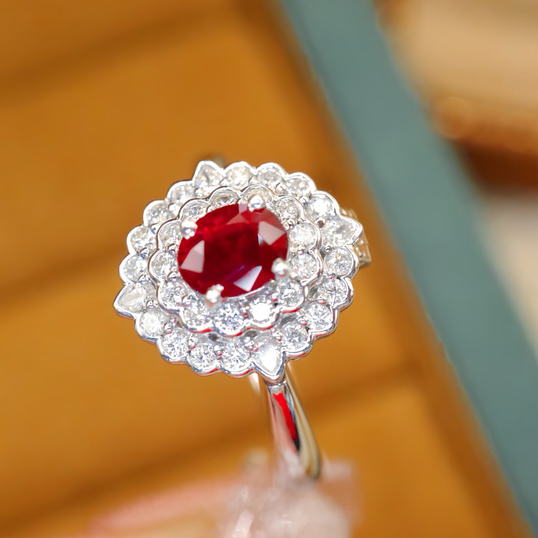 14k Gold 1.02 Ctw Vivid Red Natural Ruby & Diamond Ring/pendant( Without Chain ) - 3