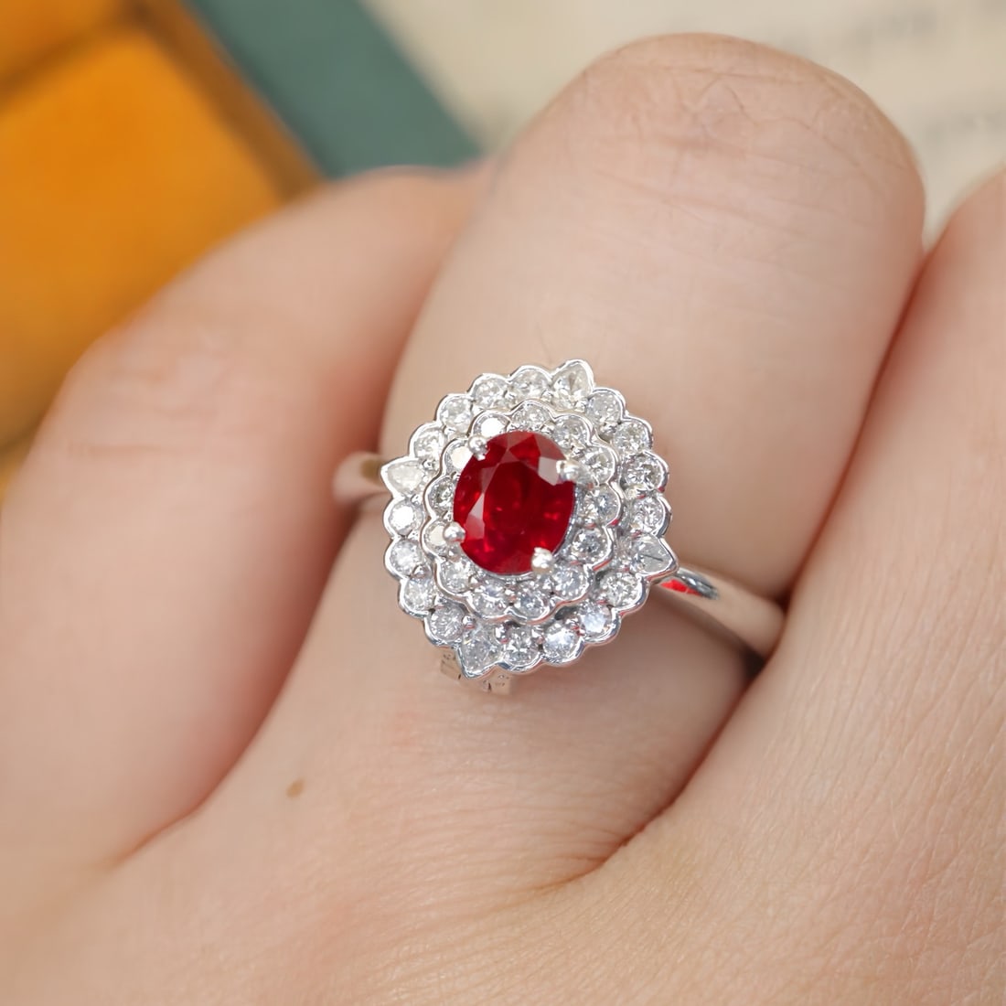 14k Gold 1.02 Ctw Vivid Red Natural Ruby & Diamond Ring/pendant( Without Chain ) - 7