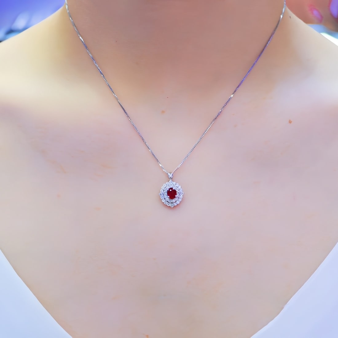 14k Gold 1.02 Ctw Vivid Red Natural Ruby & Diamond Ring/pendant( Without Chain ) - 8