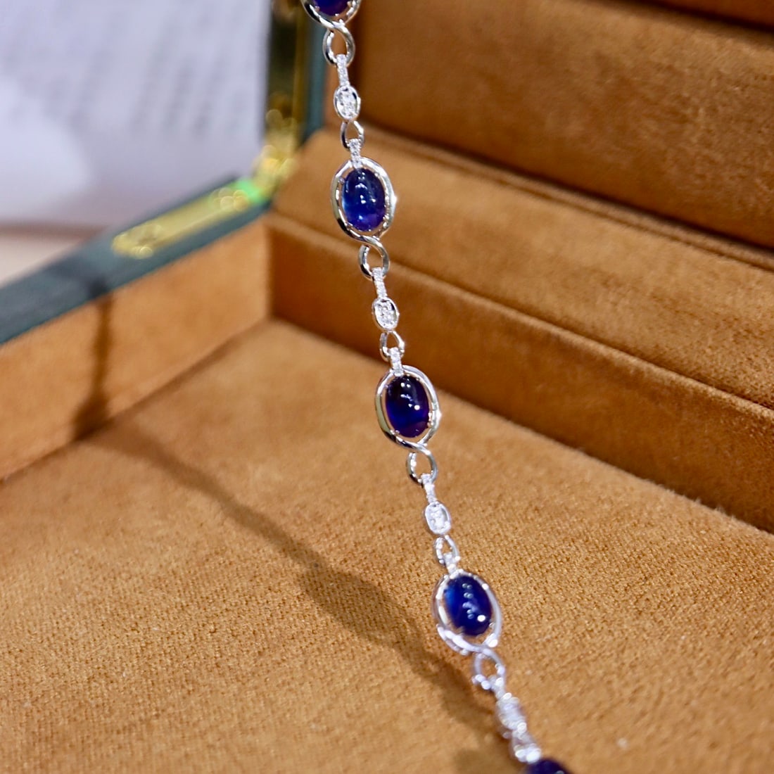14k Gold 3.23 Ctw Natural Sapphire & Diamond Bracelet - 3